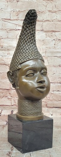 Bronze african queen bust - bronze,